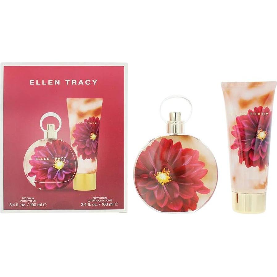 Ellen Tracy , Set Regalo Bellezza, Dream Florals Red Dahlia Gift Set 100Ml Edp + 100Ml Body Lotion (Set Di Profumi)