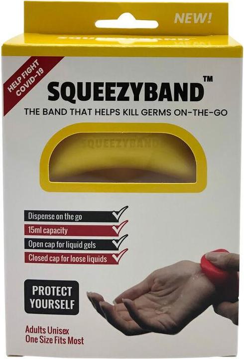 Actual product image SqueezyBand Adjustable Gel Bracelet for Adults Yellow