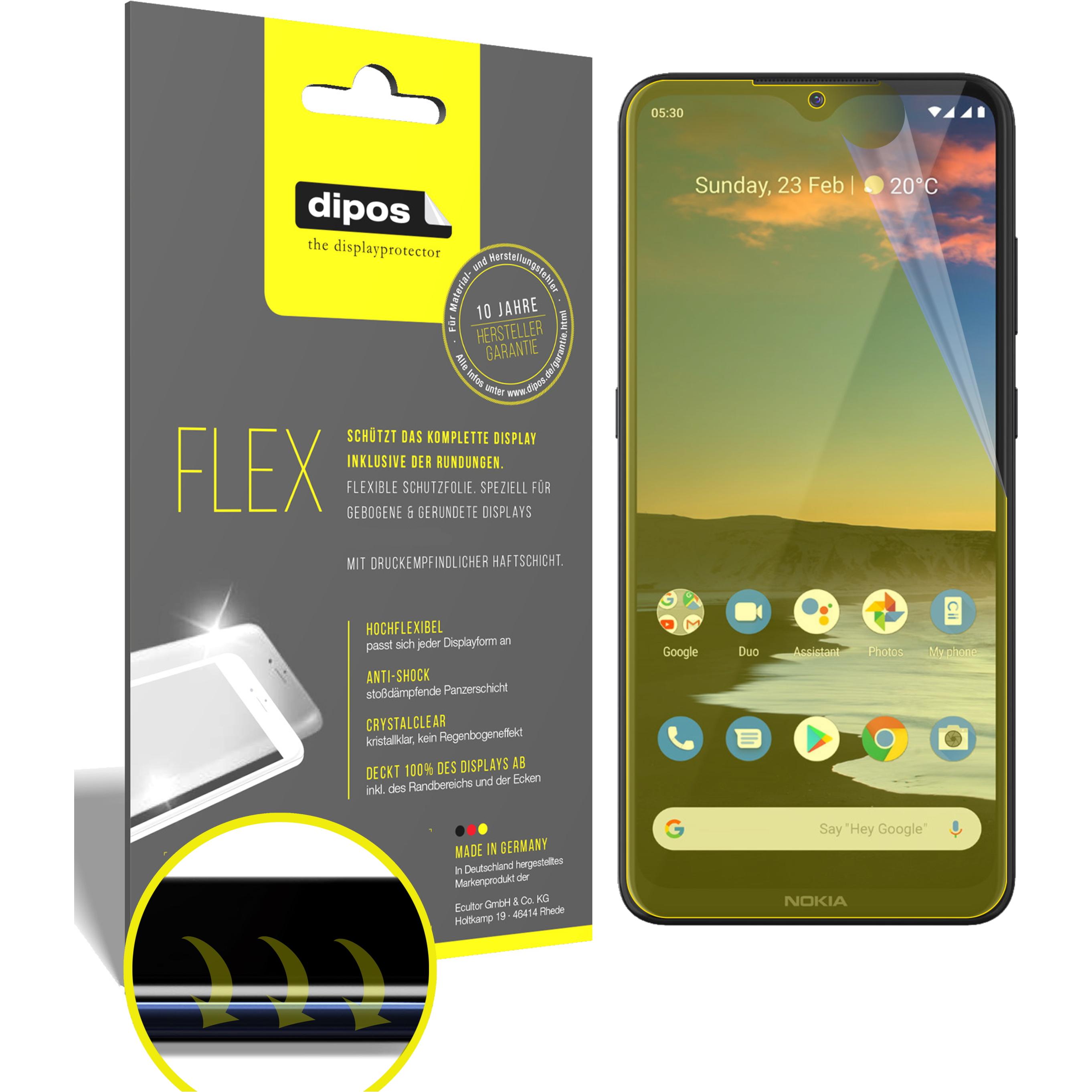 Dipos Displayschutzfolie Full-Cover 3D (2 Stück, Nokia 5.3), Smartphone Schutzfolie, Transparent