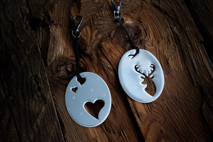 Actual product image Softreflector Cut Collection Reflective Keychain - Stag