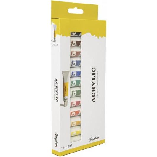 Rayher, Künstlerfarbe + Bastelfarbe, Künstler-Set Acrylfarben, 144 ml (Mehrfarbig, 12 ml)