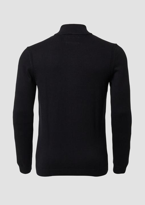 Produktbild s.Oliver Strickjacke Baumwoll-Strickjacke mit Stehkragen und Logo-Patch (XXL)