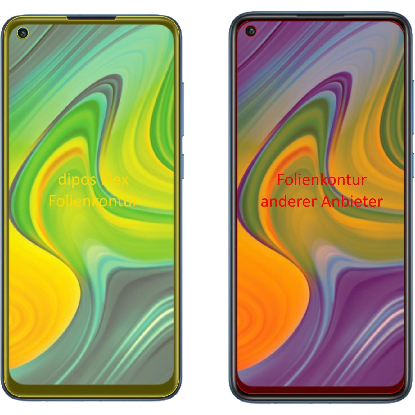 Thumbnail - Dipos Displayschutzfolie Full-Cover 3D (2 Stück, Xiaomi Redmi Note 9), Smartphone Schutzfolie, Transparent