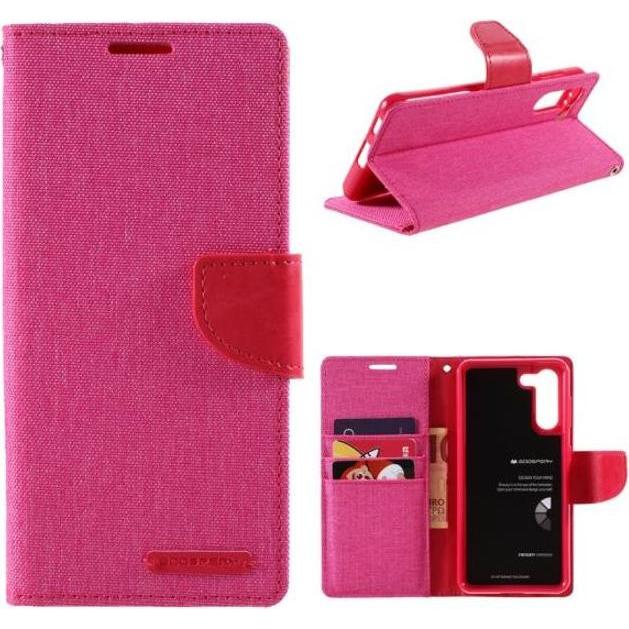 Goospery Canvas Diary Series (Samsung Galaxy S21+), Smartphone Hülle, Pink