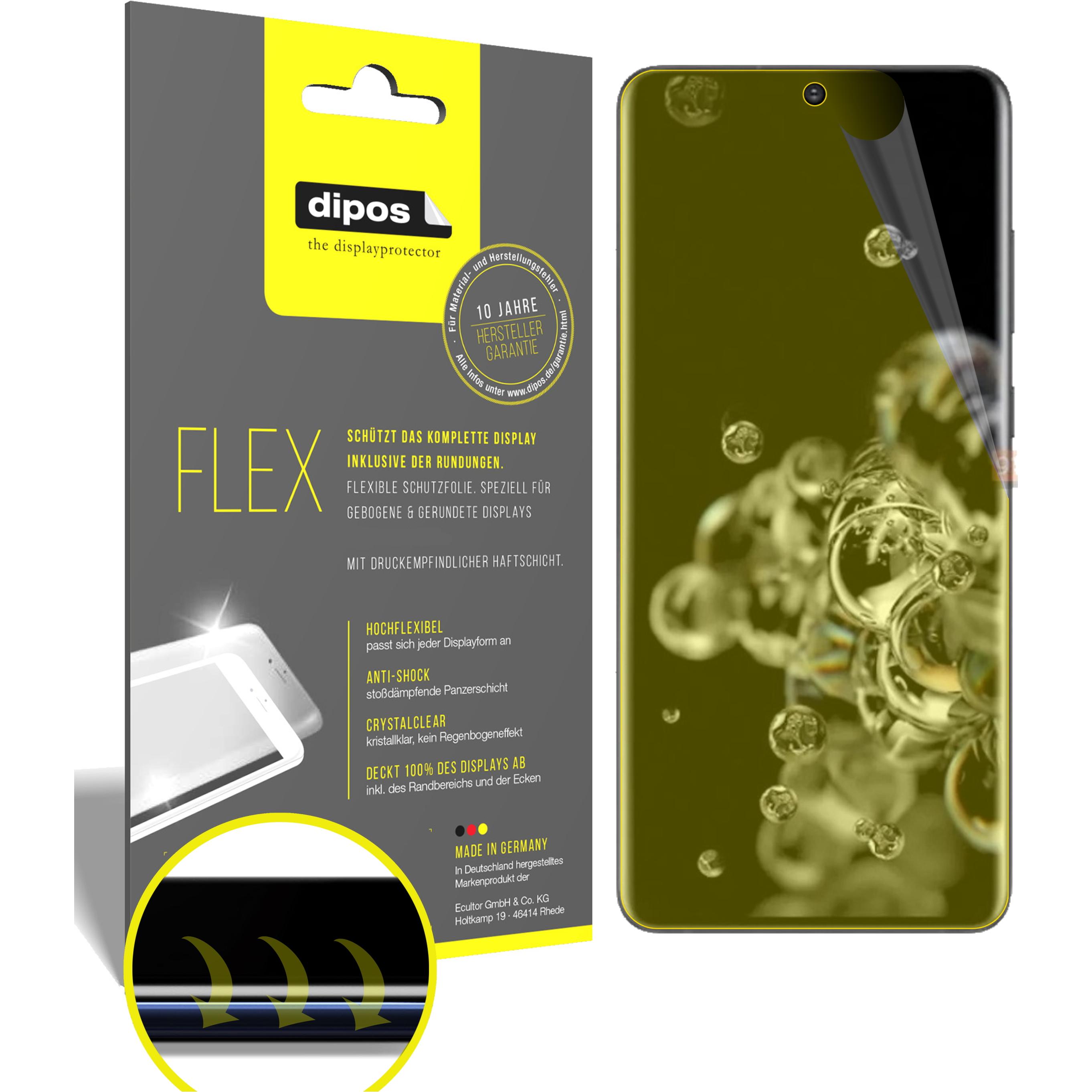 Dipos Displayschutzfolie Full-Cover 3D (2 Stück, Samsung Galaxy S20 Ultra), Smartphone Schutzfolie, Transparent
