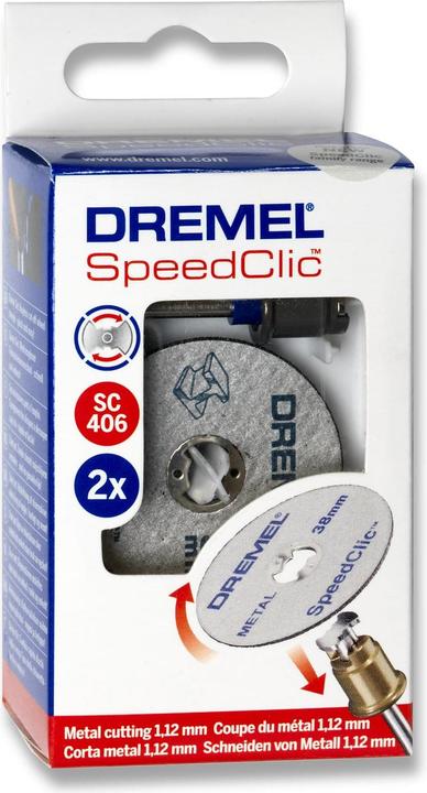 Produktbild Dremel EZ SpeedClic Starter-Set (SC-Aufspanndorn, 2 Metall-Trennscheiben Ø 38,0 mm)