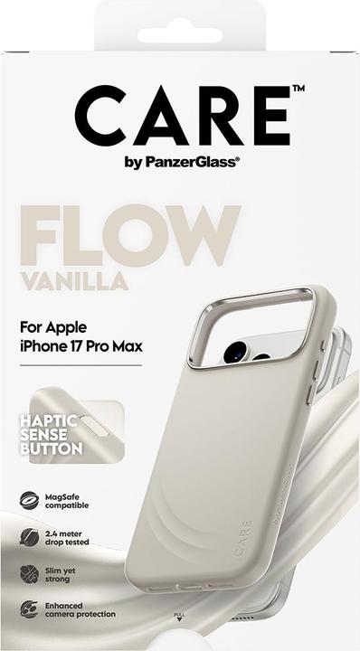 Actual product image PanzerGlass CARE by ® Feature FLOW Case Vanilla w. Cutout for Haptic & MagSafe iPhone 17 Pro Max (Apple iPhone 17 Pro Max)