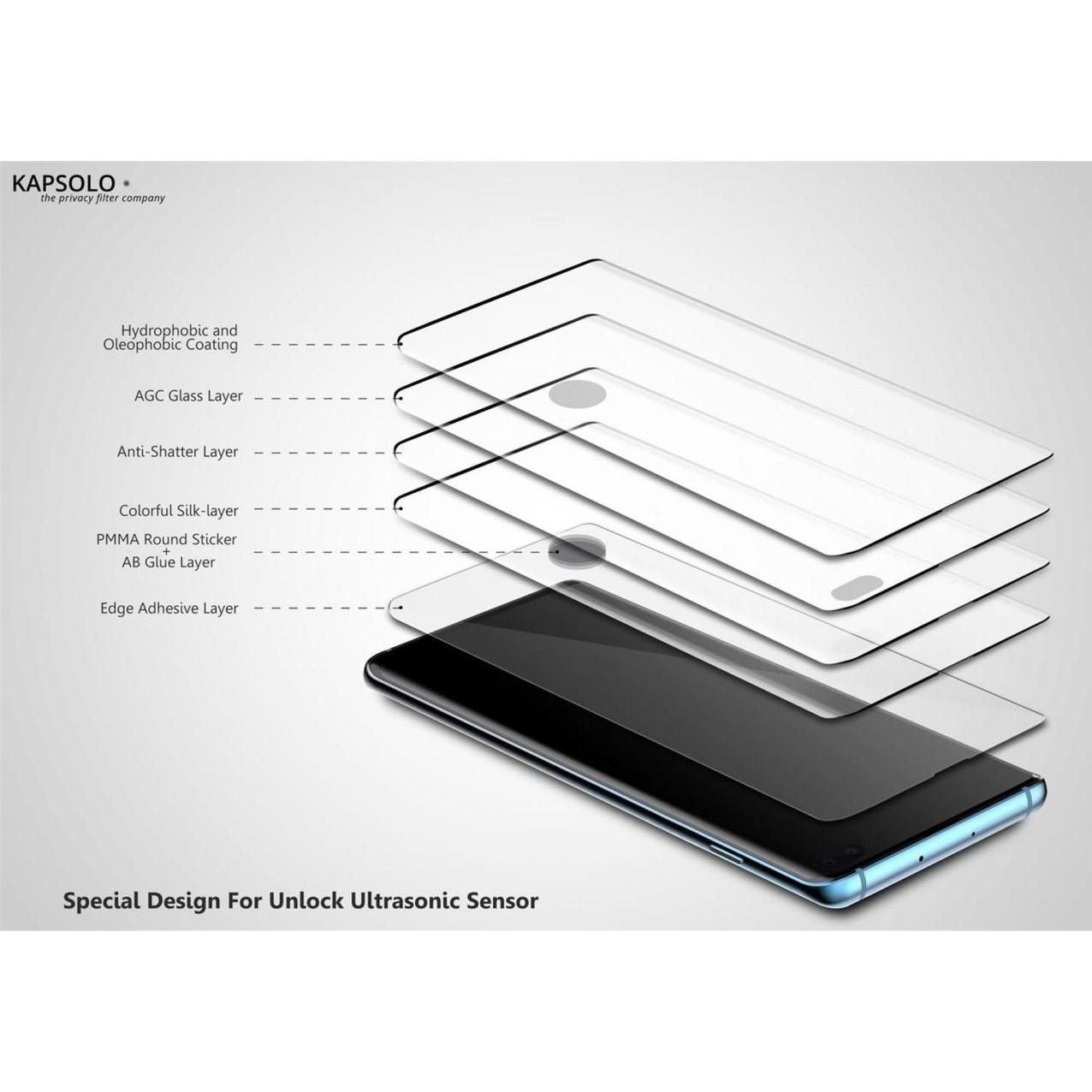 Kapsolo Displayschutzglas - vollflächiges Displayschutz mit abgerundete Kanten - Temperg (10 Stück, Samsung Galaxy Note ...