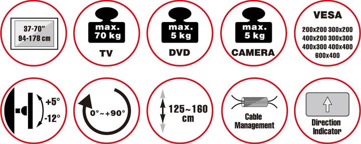 Produktbild Reflecta TV Stand 70VCB-Shelf (70 kg, 37.01" - 70.08")