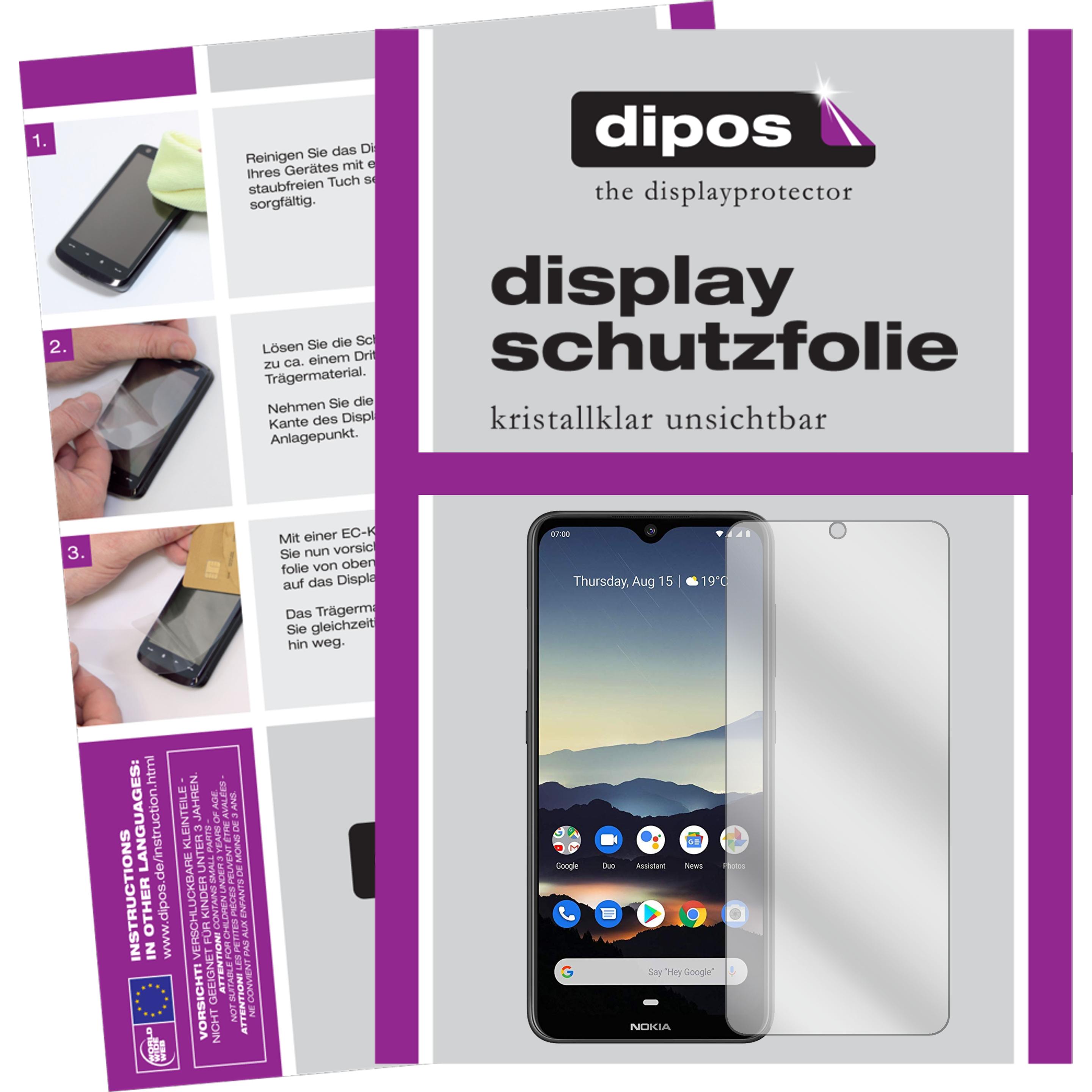 Dipos Displayschutzfolie Crystalclear (4 Stück, Nokia 7.2), Smartphone Schutzfolie, Transparent