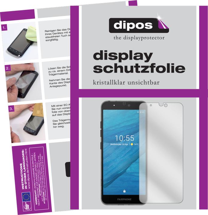 Dipos Screen Protector Crystalclear (2 Piece, Fairphone 3, Fairphone 3+)