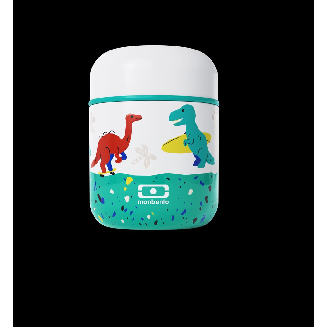 Monbento Lunch-Thermoskanne für Kinder Capsule Graphic Dino, Lunchbox, Blau