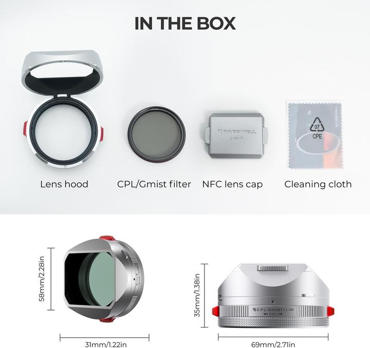 Immagine prodotto Freewell Fuji X100 Series Real Lens Hood (Silver) (Confezione)