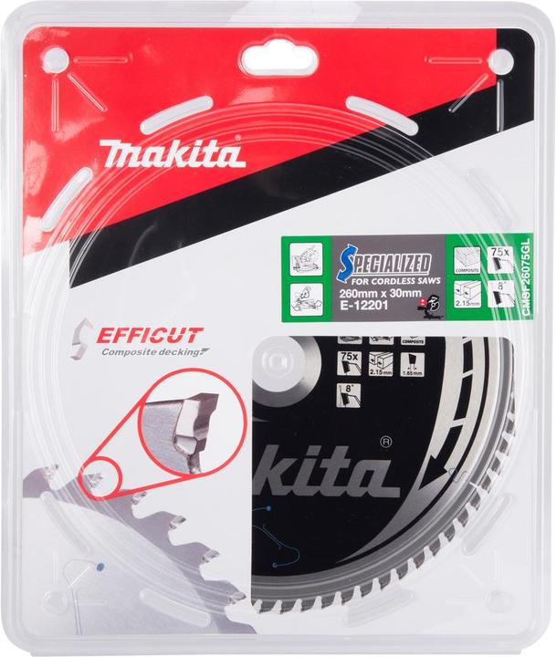 Actual product image Makita Saw blade 260x2,15x30, 75Z EFFICUT