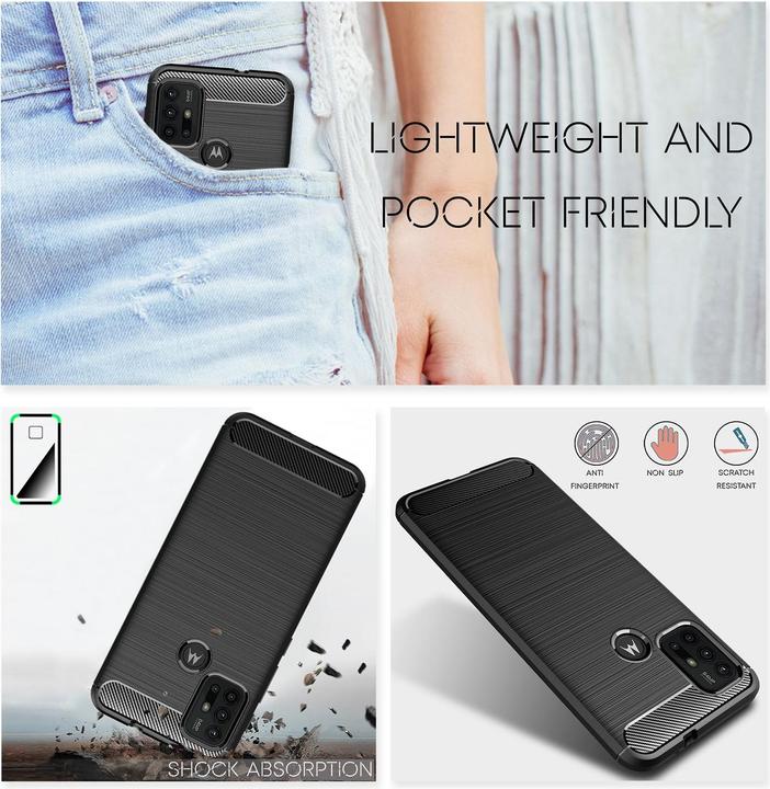 Produktbild Nalia Carbon Look Silikon Handyhülle (Motorola Moto G10, Motorola Moto G30)