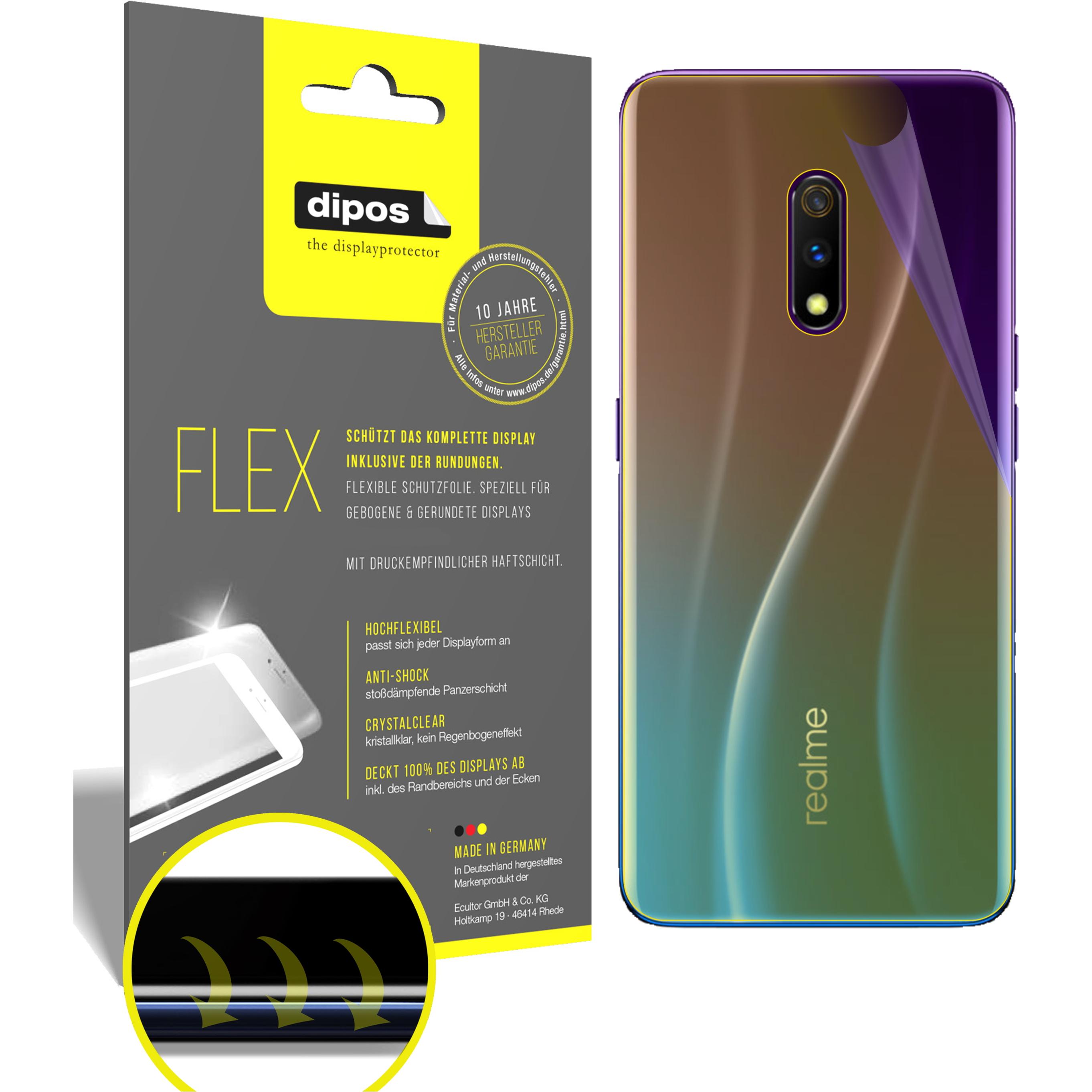 Dipos Displayschutzfolie Full-Cover 3D (2 Stück, Realme X), Smartphone Schutzfolie, Transparent