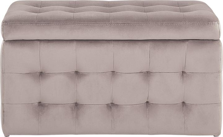 Actual product image Beliani Stool with storage space velvet fabric pink MICHIGAN