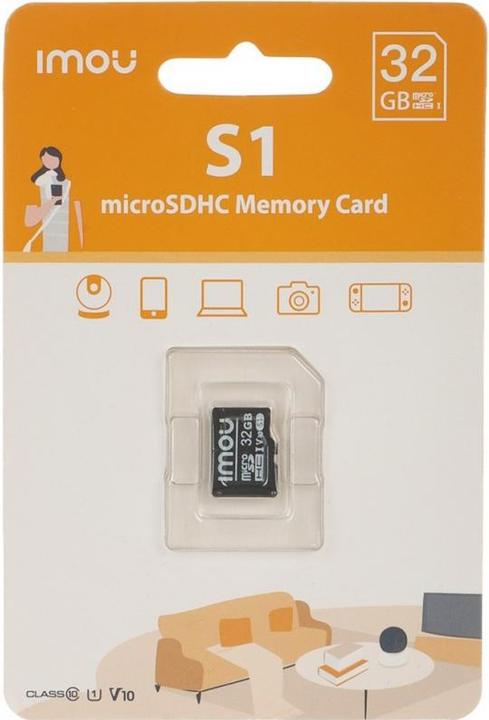 Actual product image Imou Memory card microSD 32GB (UHS-I, SDHC, 10/U1/V10, 90/20) (32 GB, microSDHC, U1, UHS-I)
