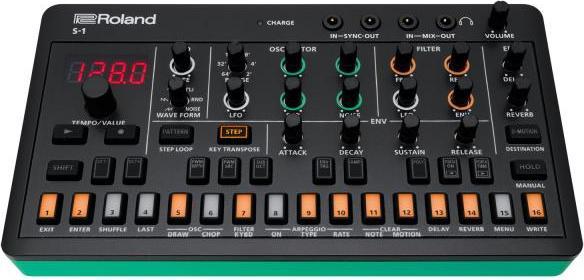 Produktbild Roland Aira S-1 Tweak Synthesizer mit Kopfhörer