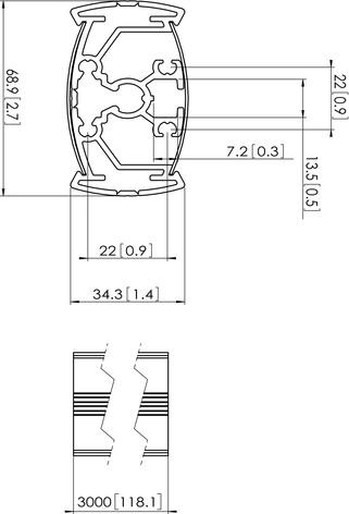 Produktbild Vogels PUC 2330 - Montagekomponente (Stange) für LCD-Display (Decke)