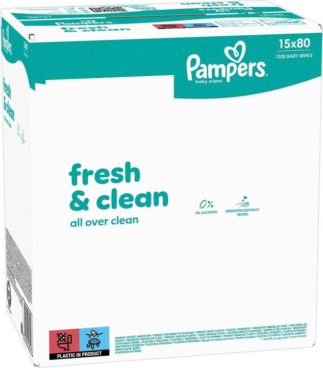 Actual product image Pampers Fresh Clean (15 x 80 pcs.)
