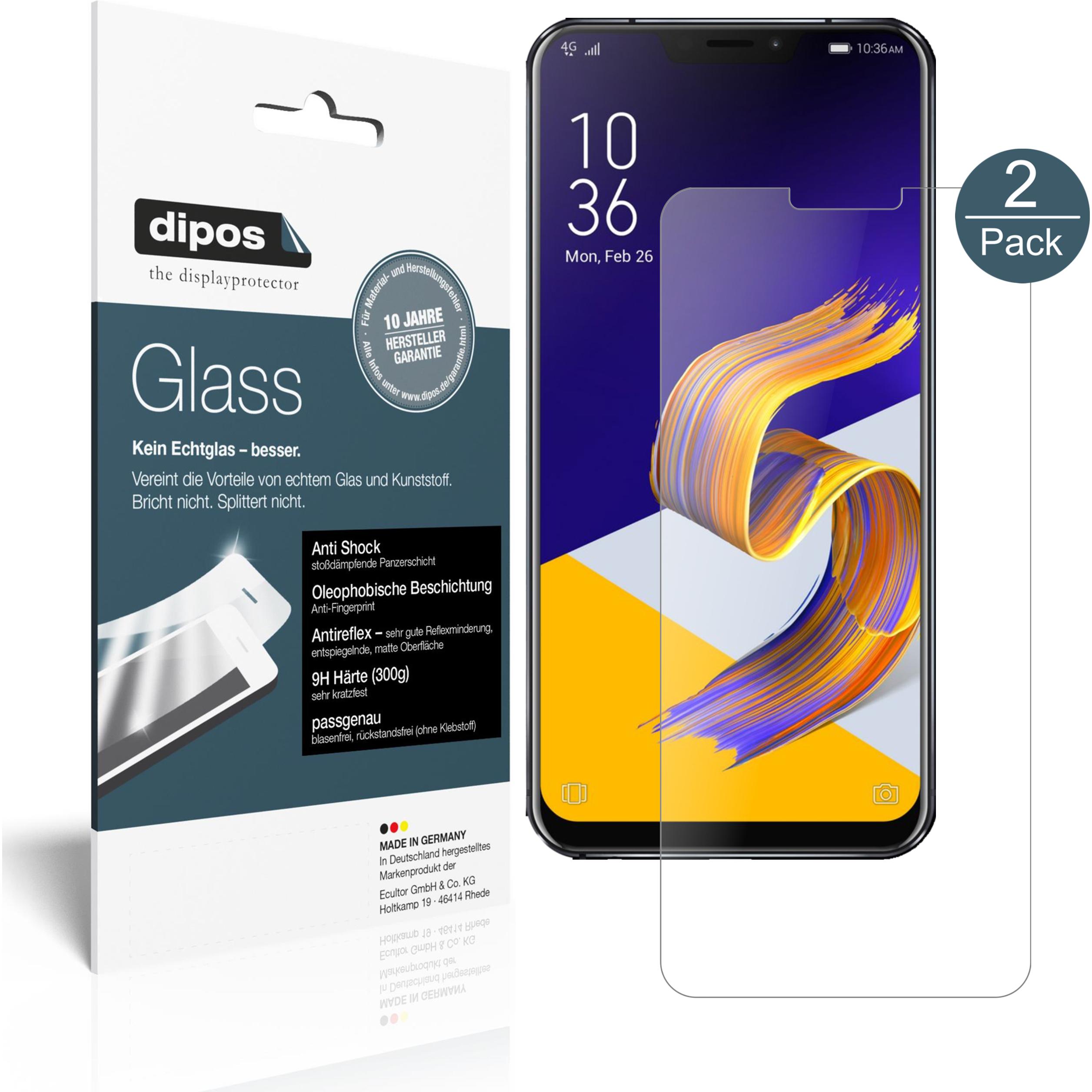 Dipos Displayschutz Anti-Shock (2 Stück, Asus Zenfone 5 (ZE620KL)), Smartphone Schutzfolie, Transparent