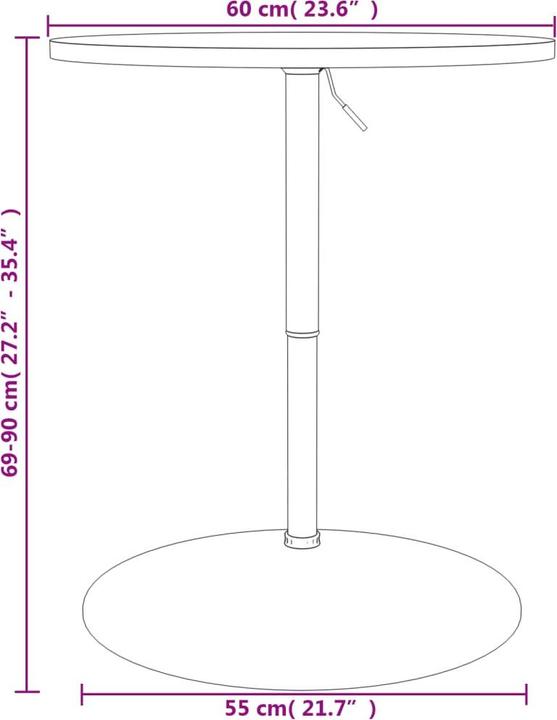 Immagine prodotto vidaXL Tavolo da bar 50 x 50 x 90 cm Cromato (50 x 50 x 90 cm)