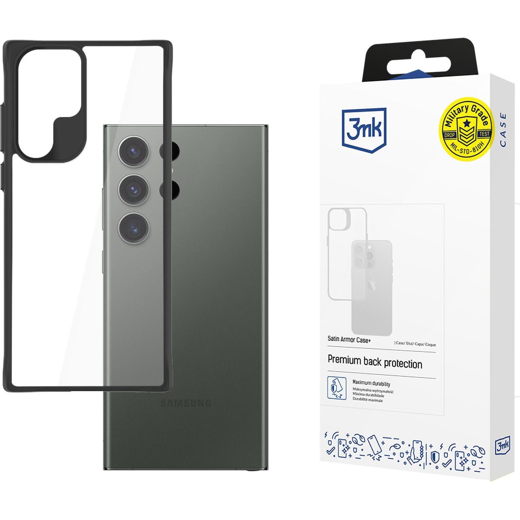 3MK SatinArmor+ Case S928 Military Grade (Samsung Galaxy S24 Ultra), Smartphone Hülle, Transparent