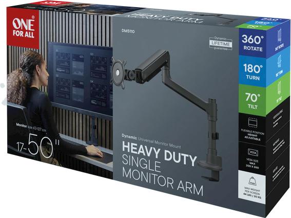 Produktbild One for All One-For-All Monitor Halterung Dynamic Single Heavy Duty (Tisch, 50", 20 kg)