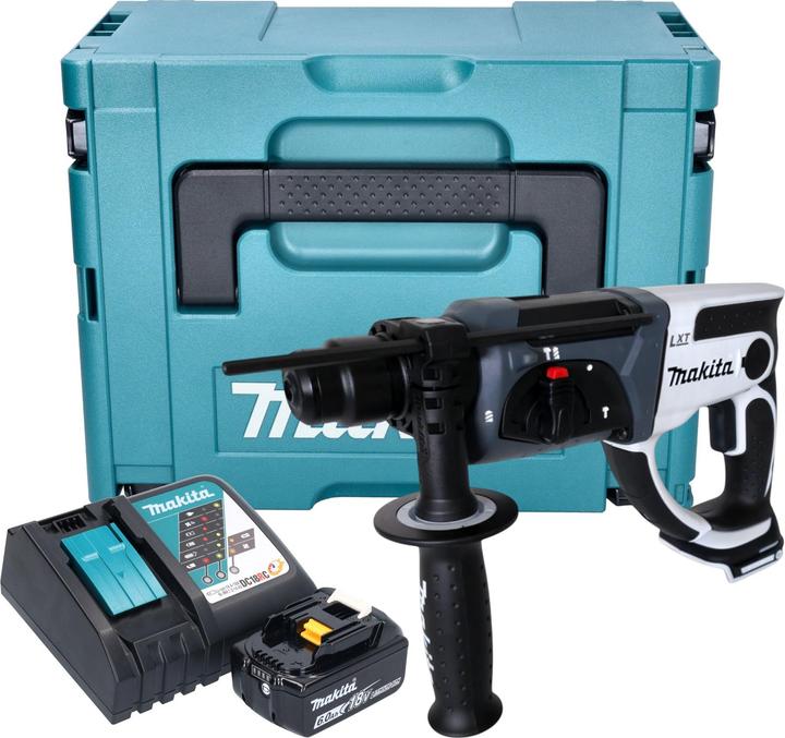 Produktbild Makita DHR 202 RG1JW Akku Bohrhammer 18 V 20 mm 2,0 J weiss + 1x Akku 6,0 Ah + Ladegerät + Makpac
