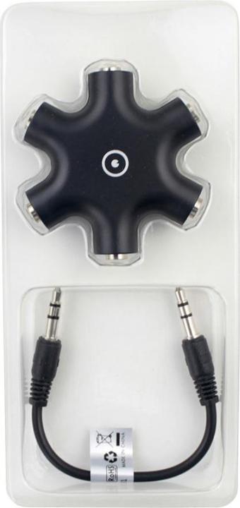 Image du produit Muvit Connect Hub Jack 3.5mm 5 Sorties Noir (0.13 m)