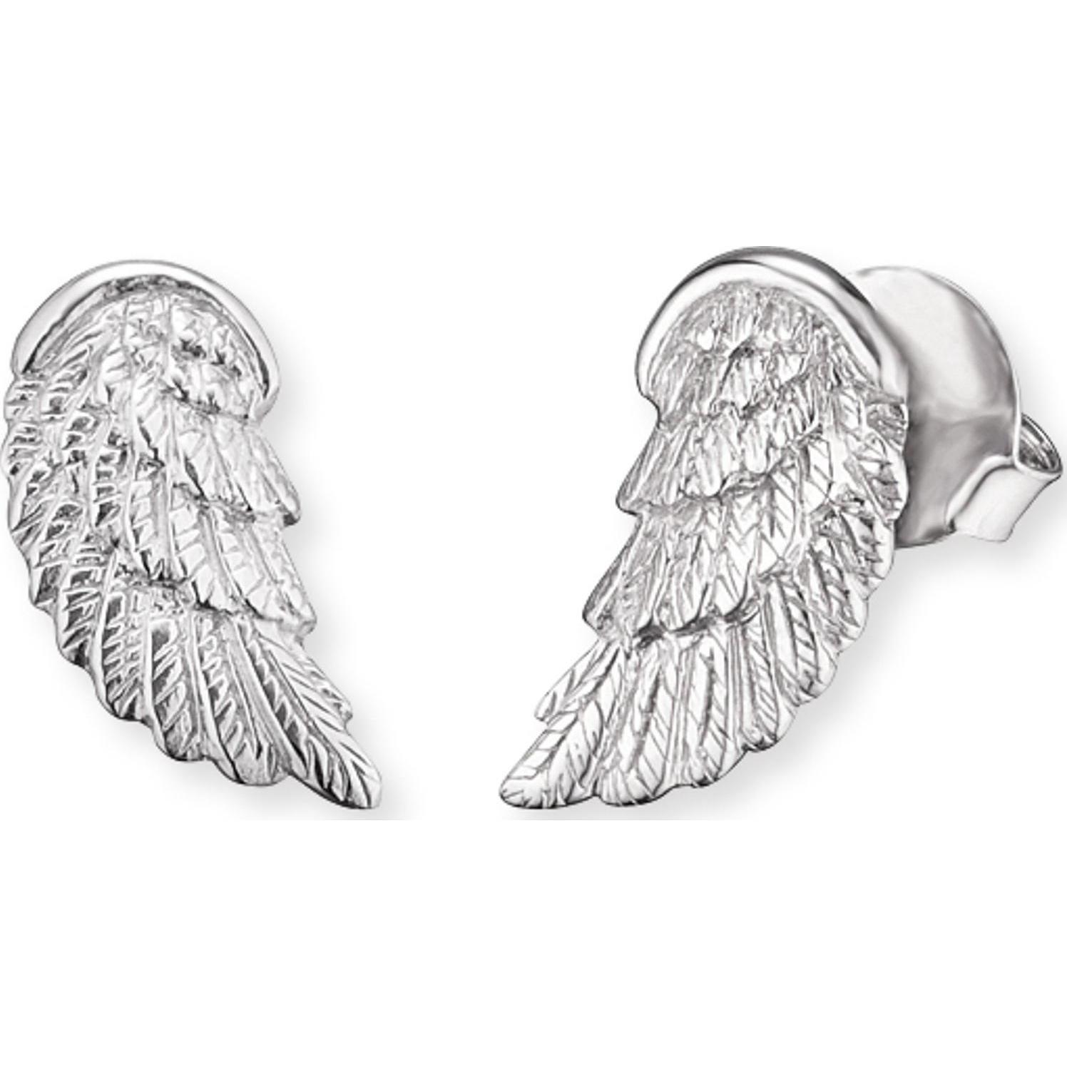 Herzengel, Ohrringe, Flügel, (925er Silber rhodiniert)