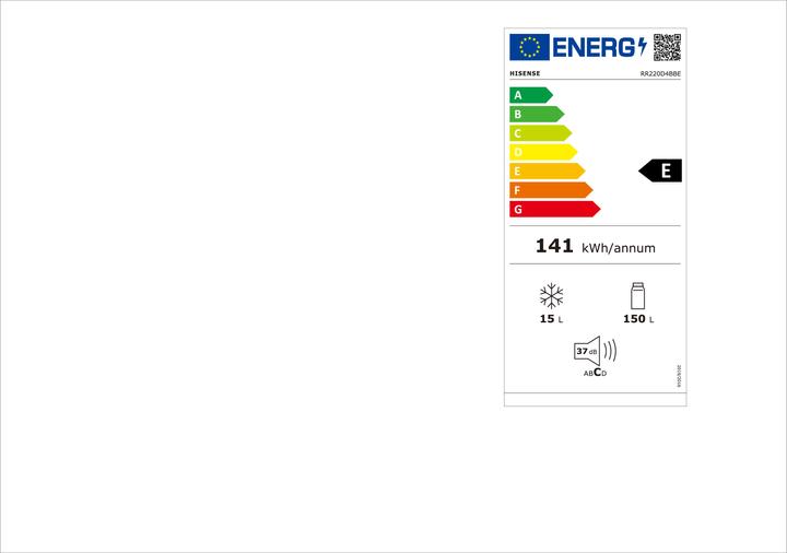 Energy Label Hisense RR220D4BBE (165 l)