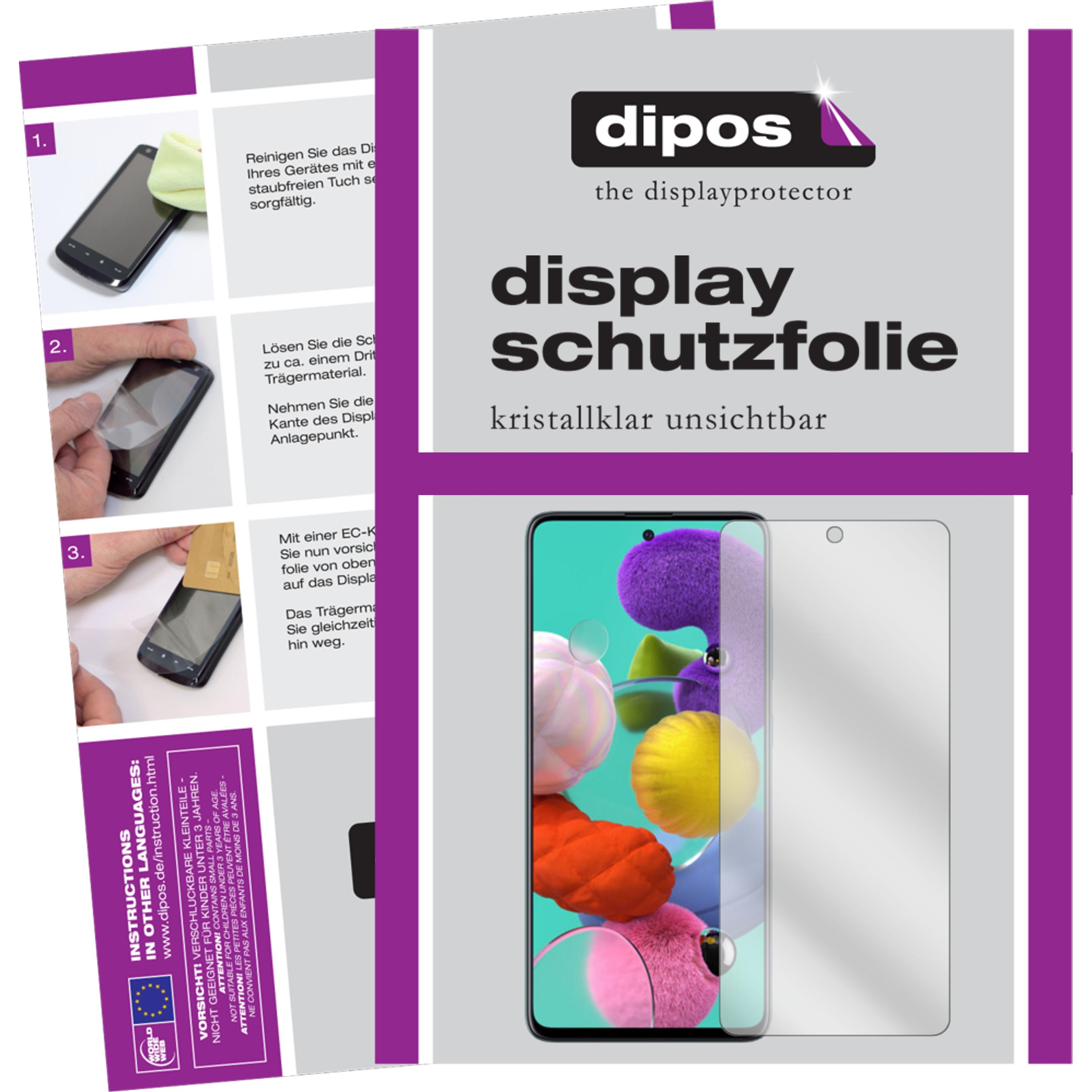 Dipos Displayschutzfolie Crystalclear (1 Stück, Samsung Galaxy A71), Smartphone Schutzfolie, Transparent