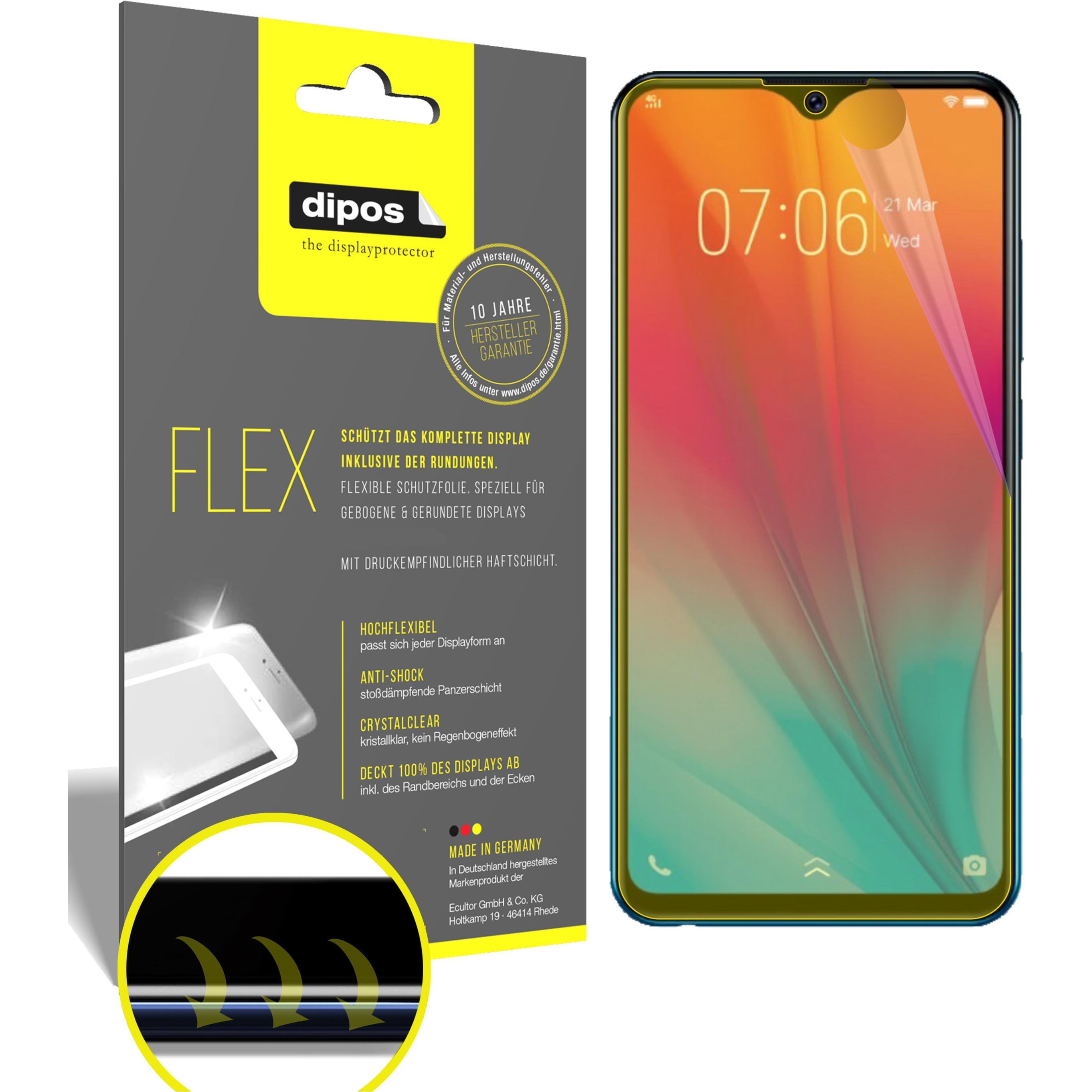 Dipos Displayschutzfolie Full-Cover 3D (3 Stück, Vivo Y91 C), Smartphone Schutzfolie, Transparent