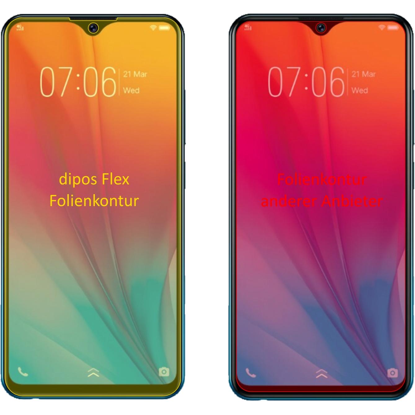 Thumbnail - Dipos Displayschutzfolie Full-Cover 3D (3 Stück, Vivo Y91 C), Smartphone Schutzfolie, Transparent
