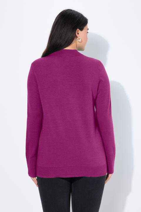 Produktbild Ulla Popken Damen grosse Grössen Pullover, Stehkragen, Langarm, Rippbündchen beere 62+ 822010827-62+ (62)