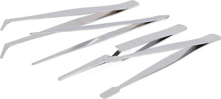 Benson Tweezers pointed and Long Flat Suitable for many applications such as Model Making Set of 4