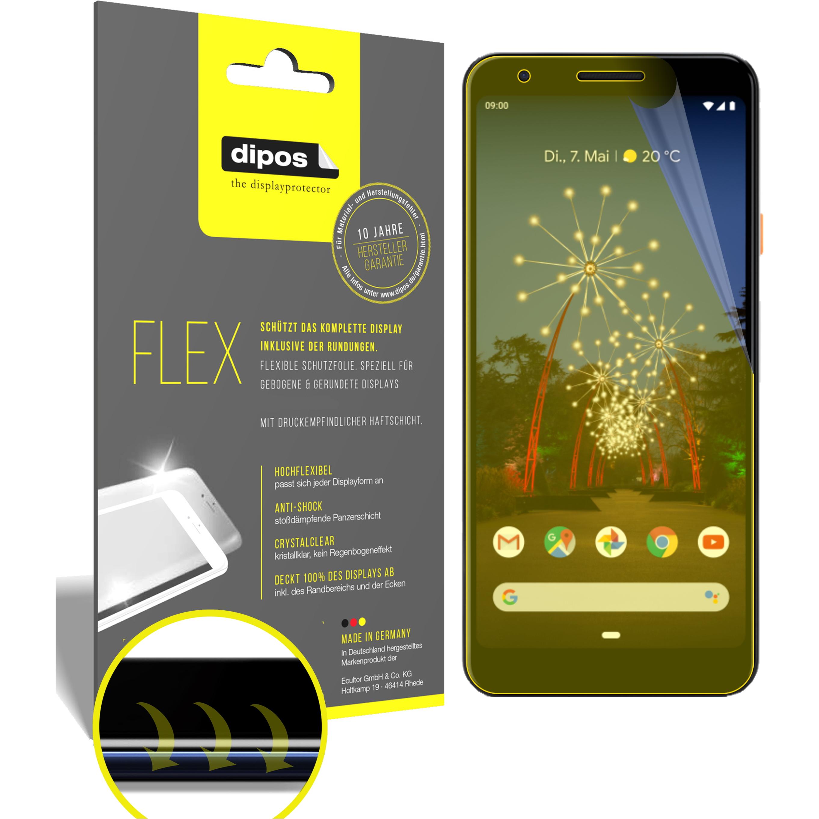 Dipos Displayschutzfolie Full-Cover 3D (2 Stück, Google Pixel 3a), Smartphone Schutzfolie, Transparent