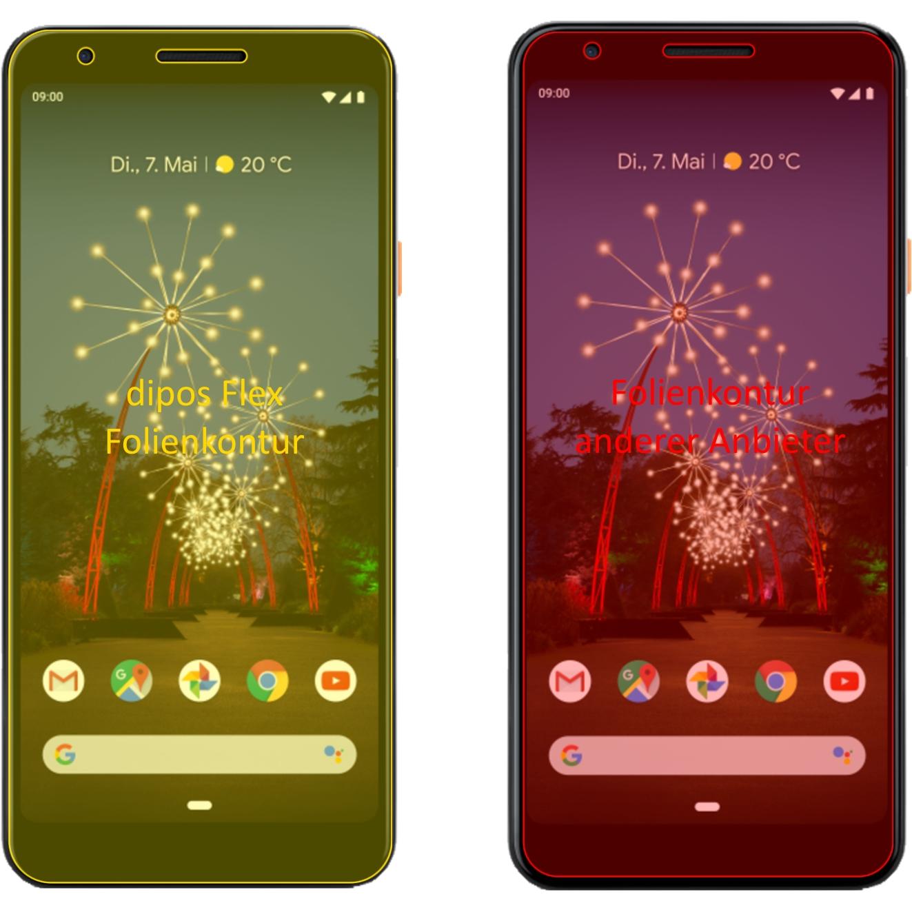 Thumbnail - Dipos Displayschutzfolie Full-Cover 3D (2 Stück, Google Pixel 3a XL), Smartphone Schutzfolie, Transparent