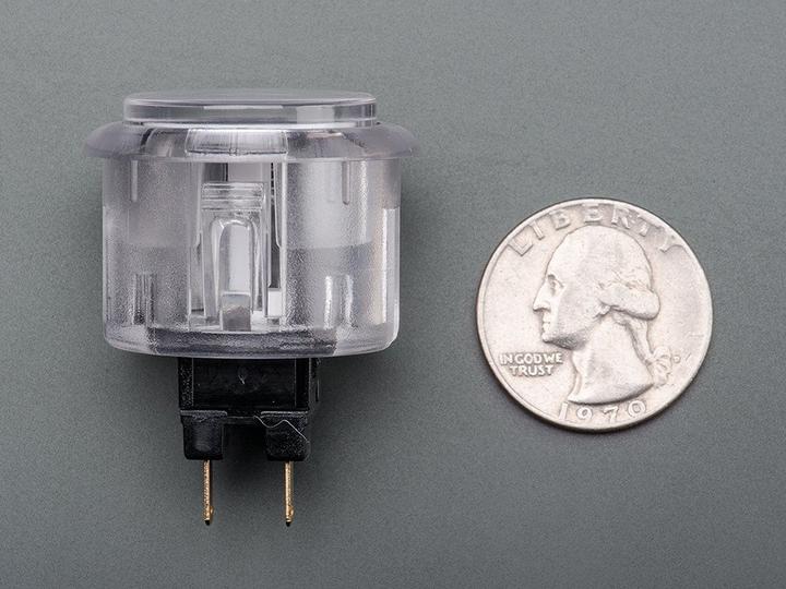 Produktbild OEM Arcade Button 30mm Weiss Transparent