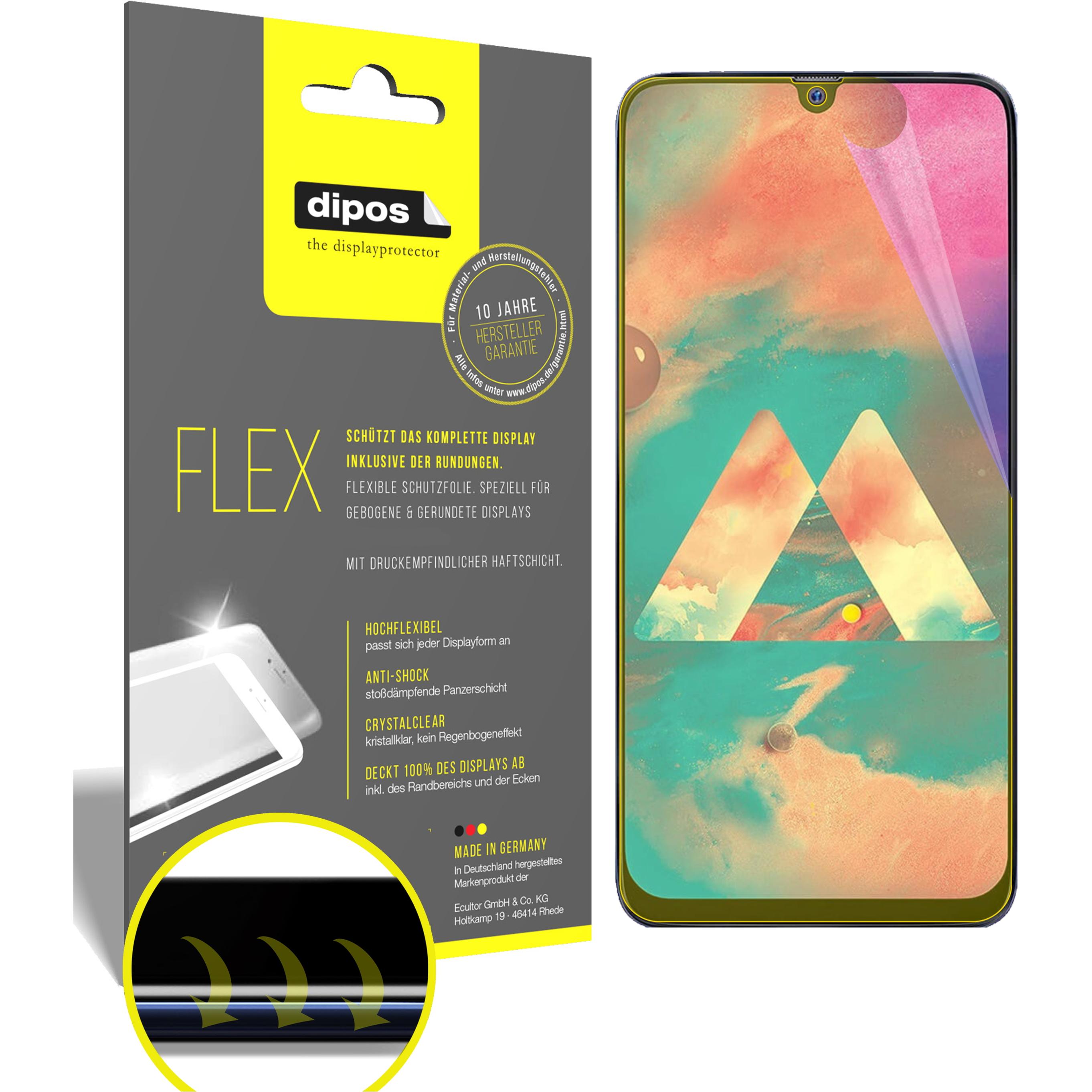 Dipos Displayschutzfolie Full-Cover 3D (3 Stück, Samsung Galaxy M30), Smartphone Schutzfolie, Transparent