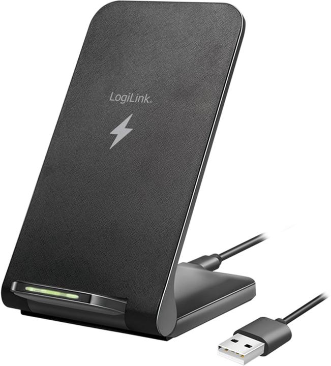 Image du produit LogiLink ZUB Smartphone Stand & WL Charger black (15 W)