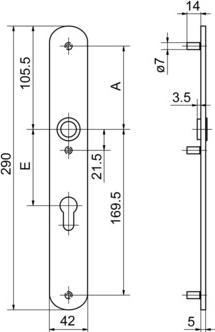 Glutz Schutztürschild 52154, 52156 glide/easyfix® aussen (Türschildgarnitur)
