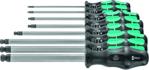 Produktbild Wera Sechskant-Kugelkopfschraubendreher-Satz, mit Kraftform-Heft, 8-teilig (6-Kant)