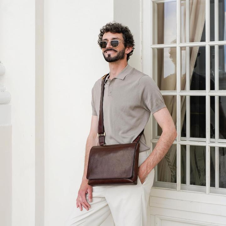 Actual product image Time Resistance Timeless Messenger Bag for Men with Organizer Panel