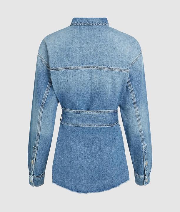 Immagine prodotto Karl Lagerfeld Camicia in denim rigido con cinturino e bottoni a pressione (S)
