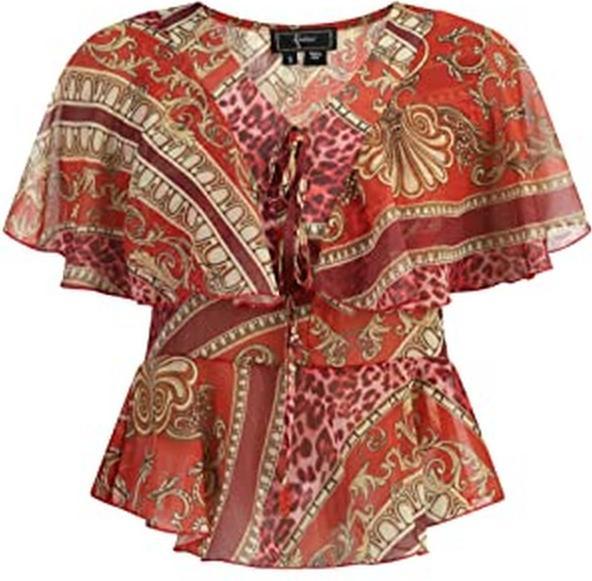 Caneva Renaissance Animal Print Blouse (XS)