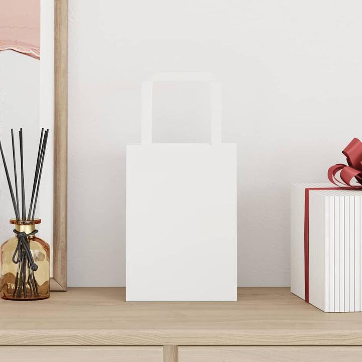 Image du produit vidaXL Sacs en papier kraft 50 pcs. avec anse Blanc 15x8x21 cm Sac en papier (50x)