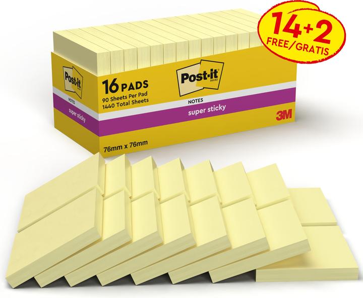 Image du produit Post-it Super Sticky (76 x 76 mm)